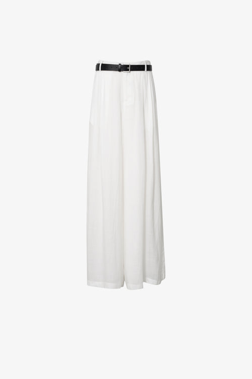 Load image 1 in gallery view. Relaxed Wide-Leg Linen-Blend Pants