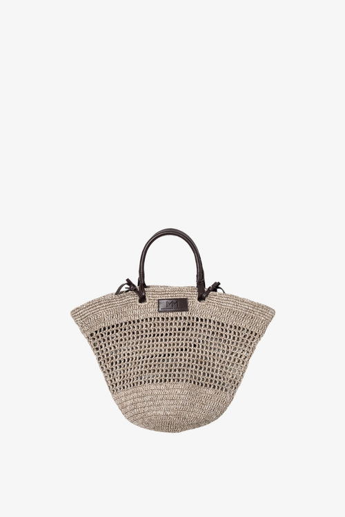 Load image 1 in gallery view. Woven Open-Knit Raffia Tote Bag