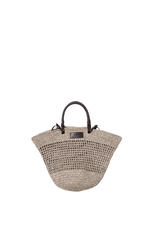 Load image 1 in gallery view. Woven Open-Knit Raffia Tote Bag