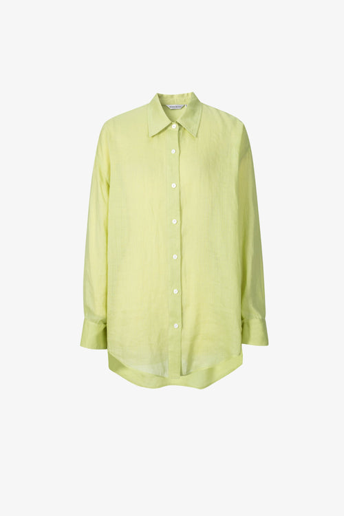 Load image 1 in gallery view. Pure Linen Relaxed Long-Sleeve Shirt