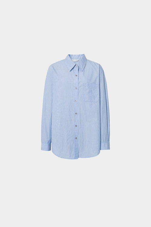 Load image 1 in gallery view. Striped Cotton Detachable Tie Shirt