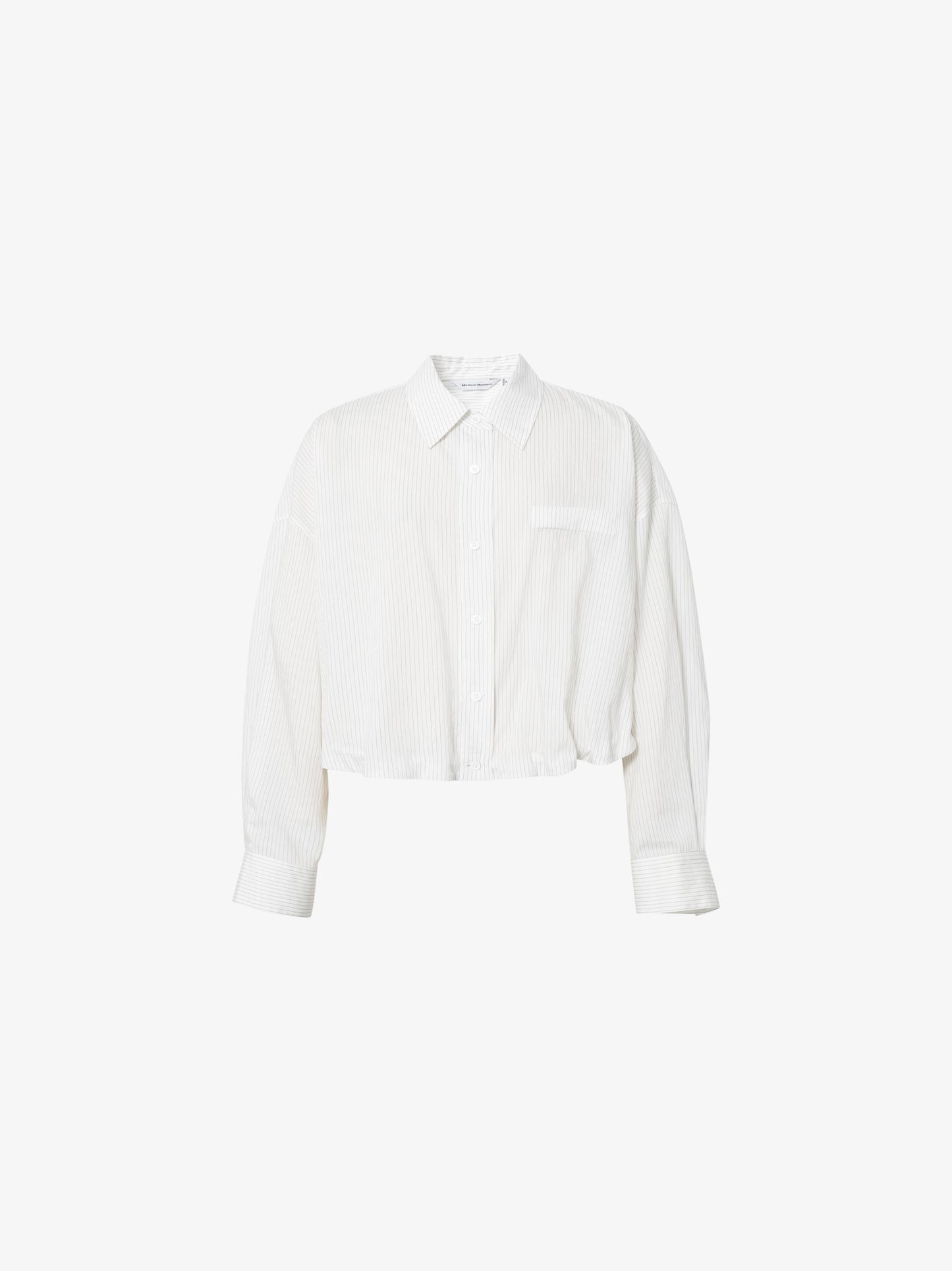 Cropped Lyocell-Blend Striped Shirt