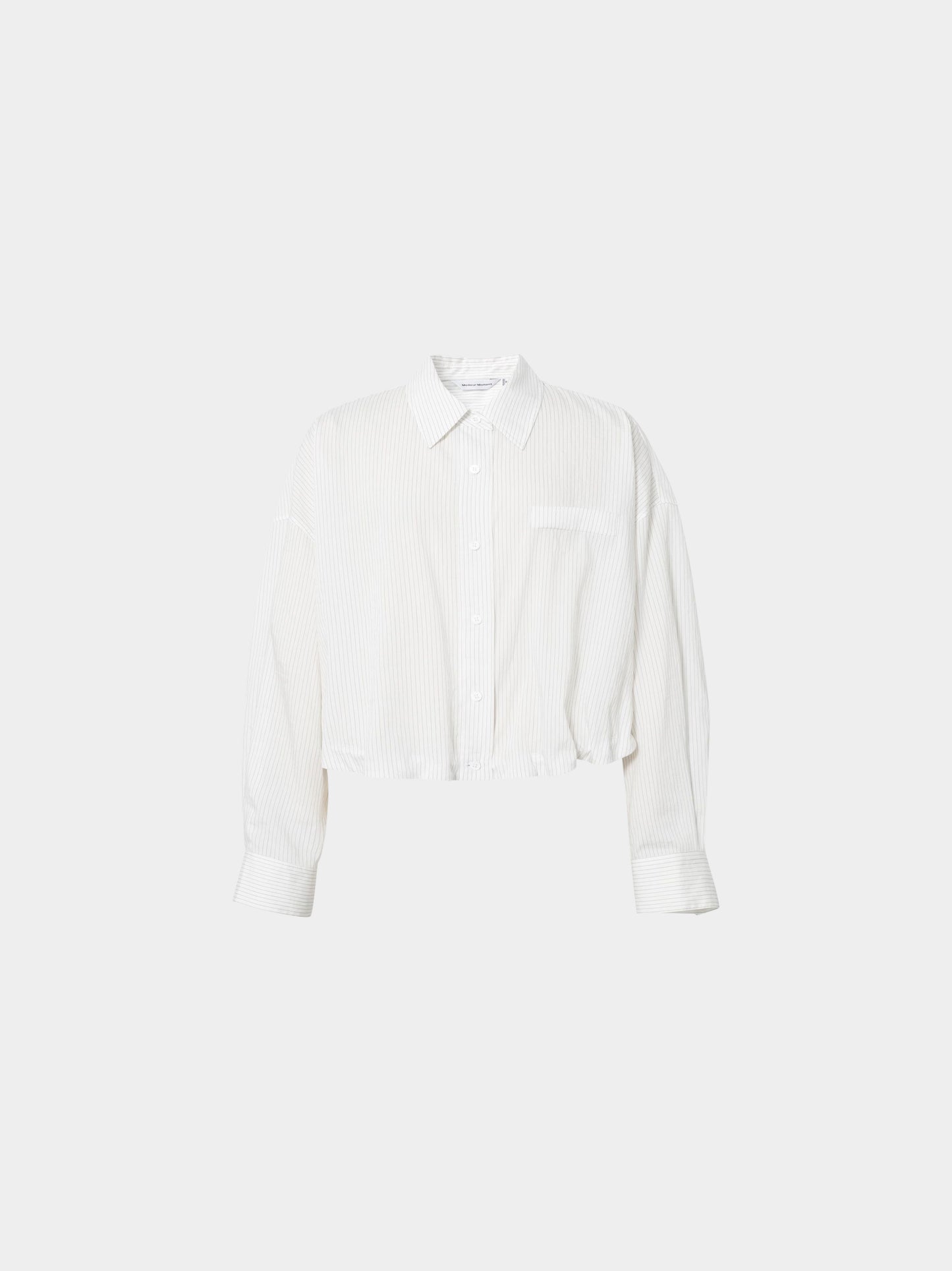 Cropped Lyocell-Blend Striped Shirt
