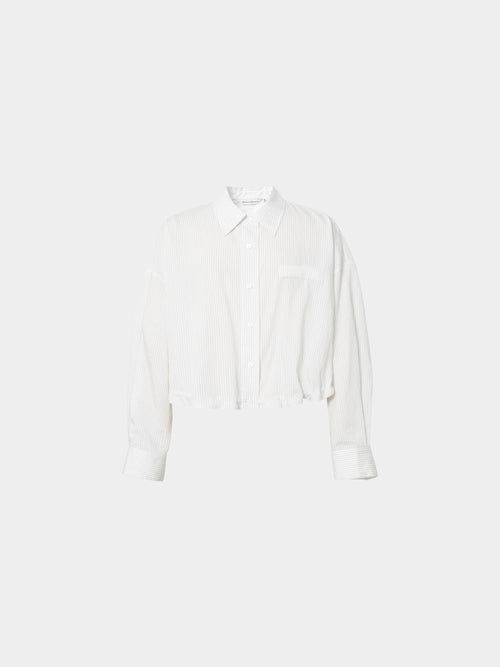 Load image 1 in gallery view. Cropped Lyocell-Blend Striped Shirt