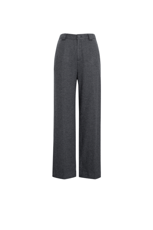 Load image 1 in gallery view. Wool-Blend Straight-Leg Trousers