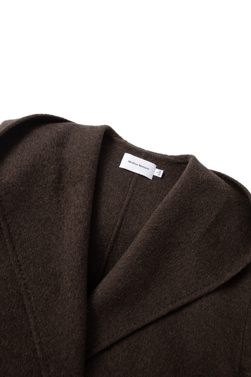 Load image 1 in gallery view. Hooded Belted Wool-Blend Coat