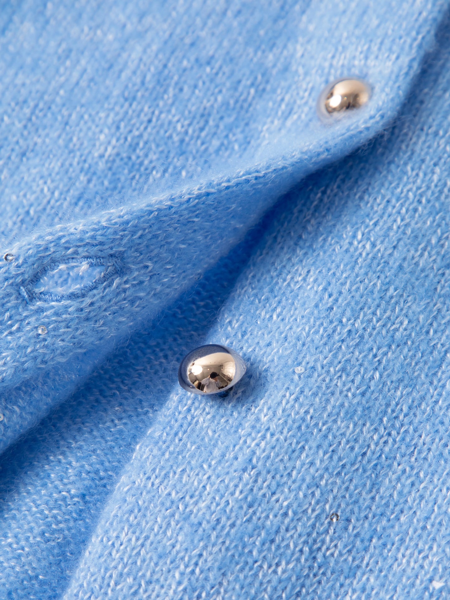 Cashmere-Silk Crewneck Knit Cardigan