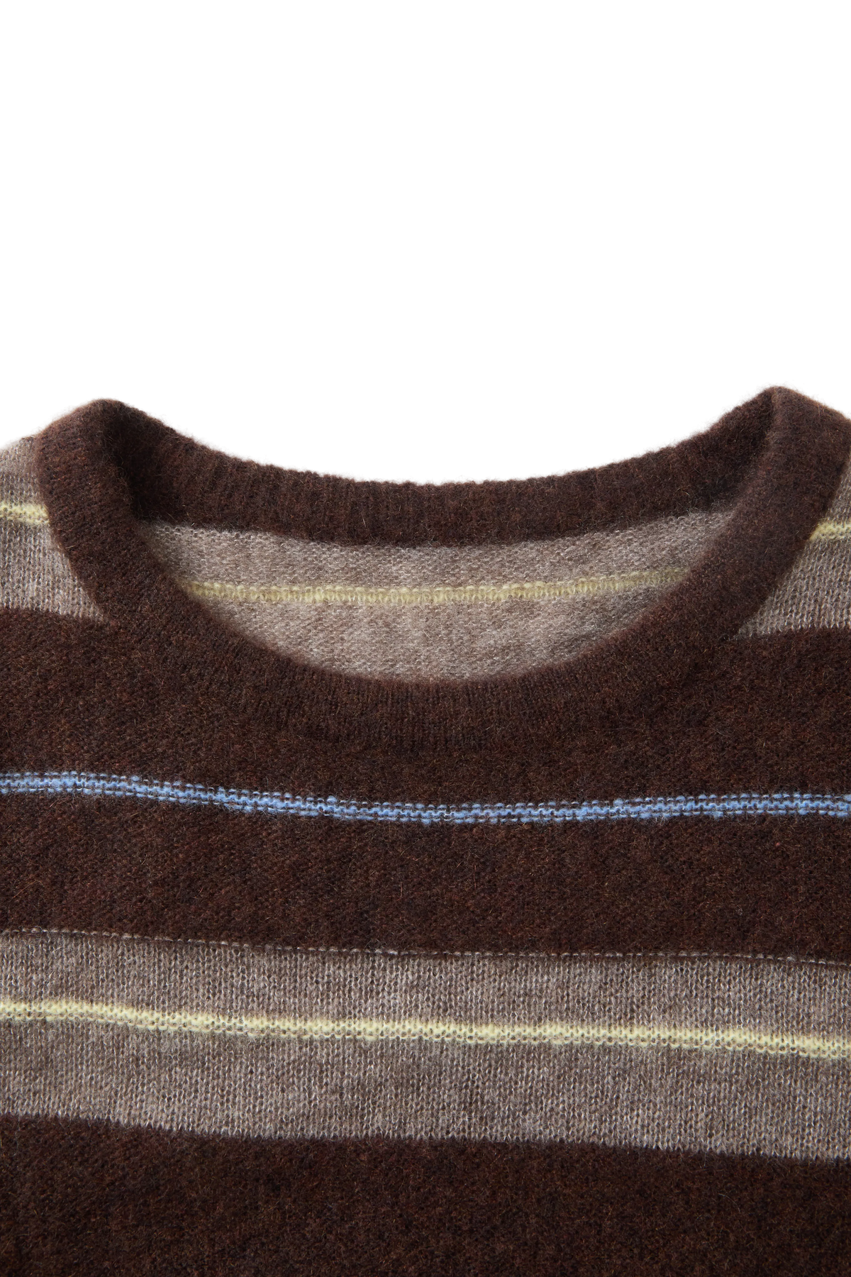 Striped Cashmere-Silk Crewneck Sweater