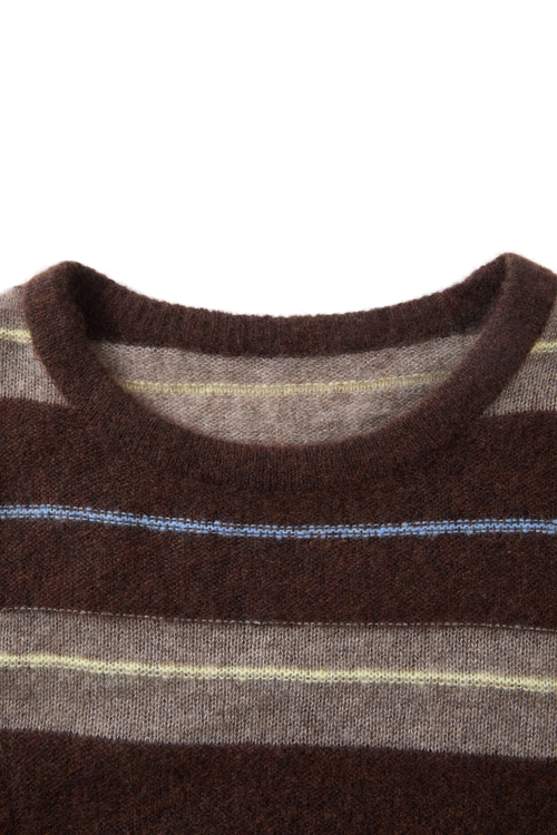 Load image 1 in gallery view. Striped Cashmere-Silk Crewneck Sweater