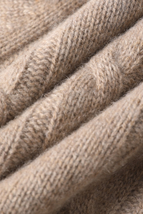 Load image 1 in gallery view. Cable Knit Cashmere Hooded Cardigan
