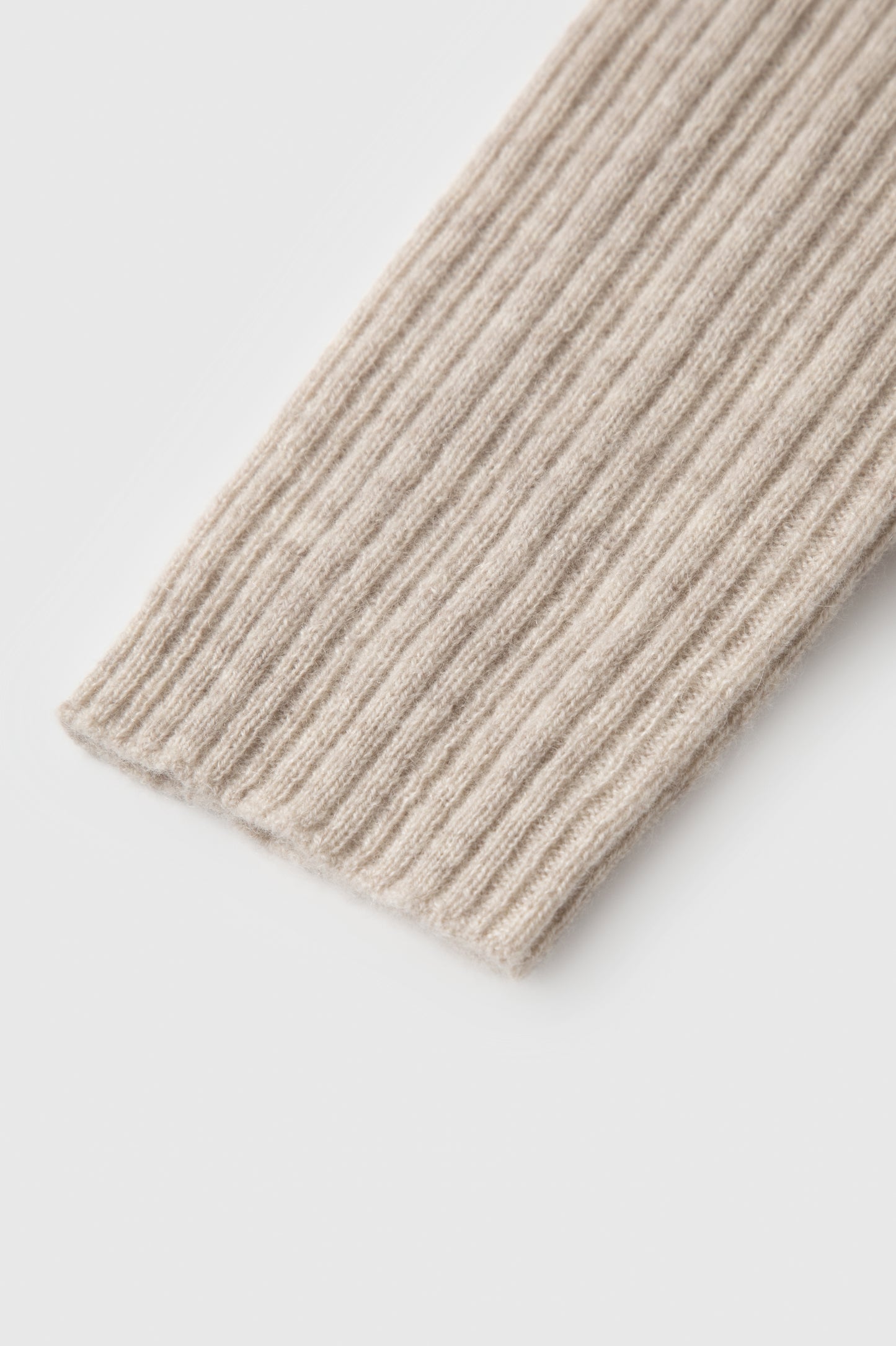 Rib-Knit Cashmere Zip Hoodie
