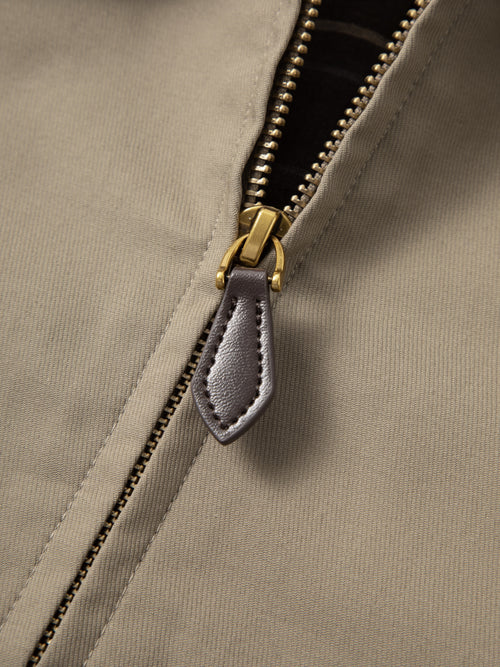 Load image 1 in gallery view. Contrast Leather Collar Zip Jacket