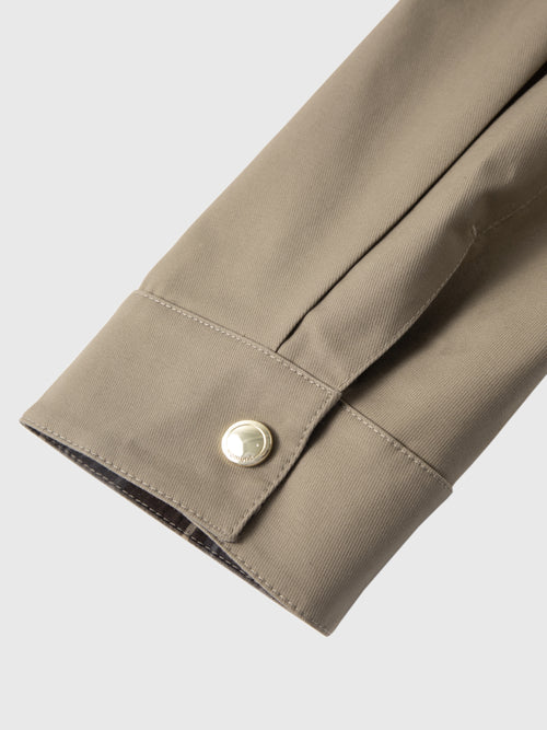 Load image 1 in gallery view. Contrast Leather Collar Zip Jacket