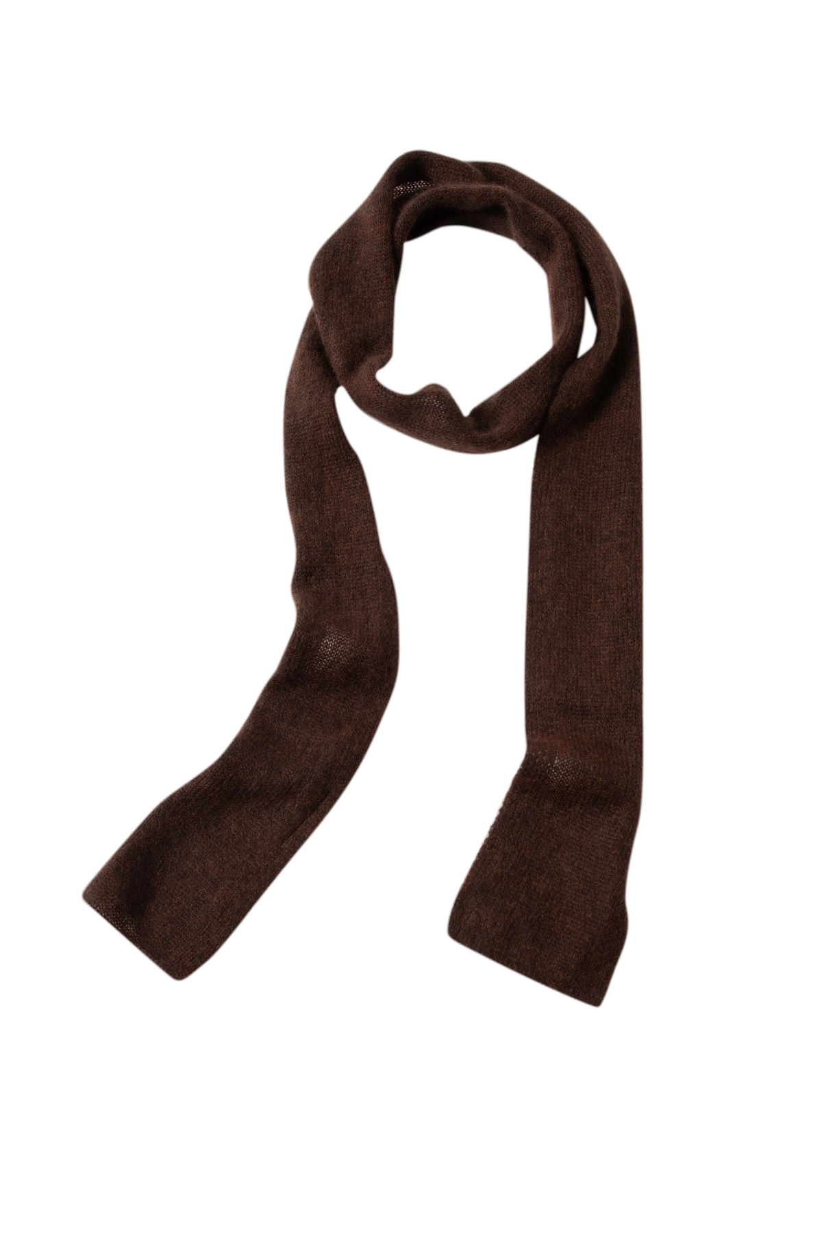 Cashmere-Silk Ribbed Skinny Scarf