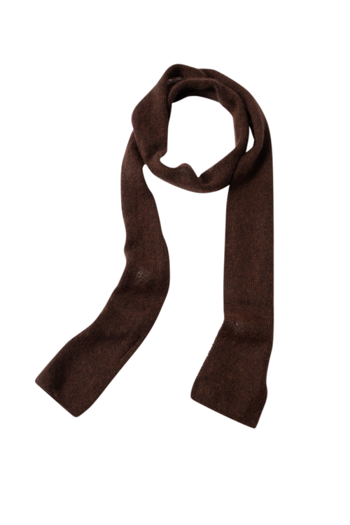 Load image 1 in gallery view. Cashmere-Silk Ribbed Skinny Scarf