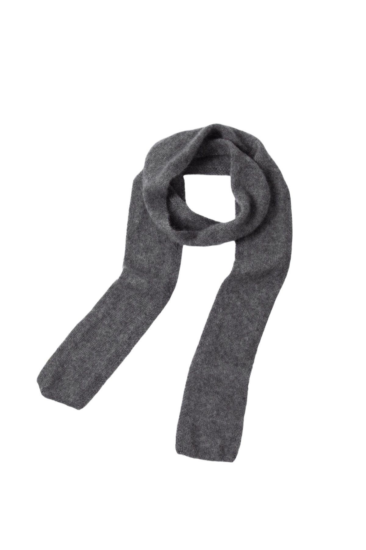 Cashmere-Silk Ribbed Skinny Scarf