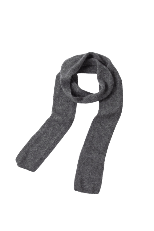 Load image 1 in gallery view. Cashmere-Silk Ribbed Skinny Scarf