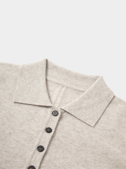 Load image 1 in gallery view. Cashmere Knit Polo Sweater