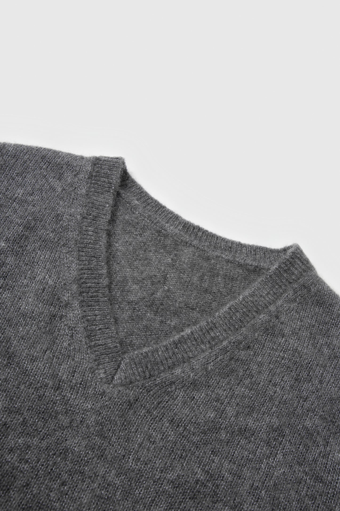Brushed Cashmere-Silk V-Neck Sweater