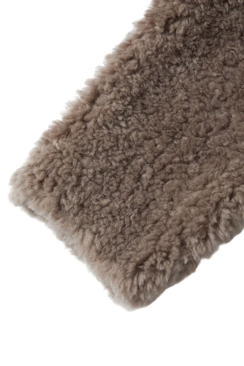 Load image 1 in gallery view. Pure Wool Shearling Jacket with Structured Collar