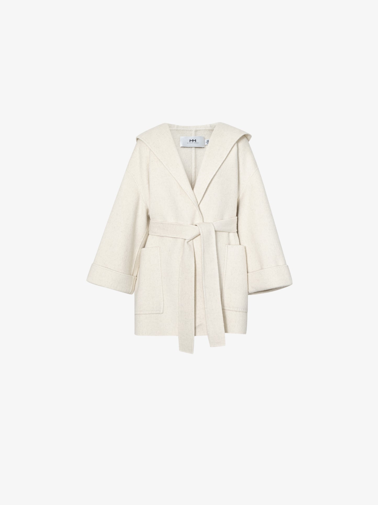 Hooded Belted Wool-Blend Coat