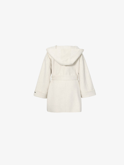 Load image 1 in gallery view. Hooded Belted Wool-Blend Coat