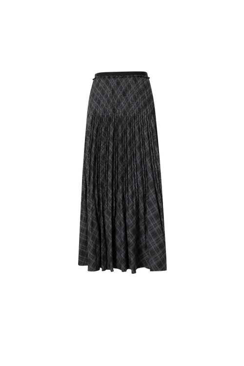 Load image 1 in gallery view. Plaid Pleated Midi Skirt