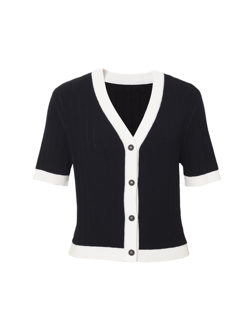 Load image 1 in gallery view. Black and White Cardigan