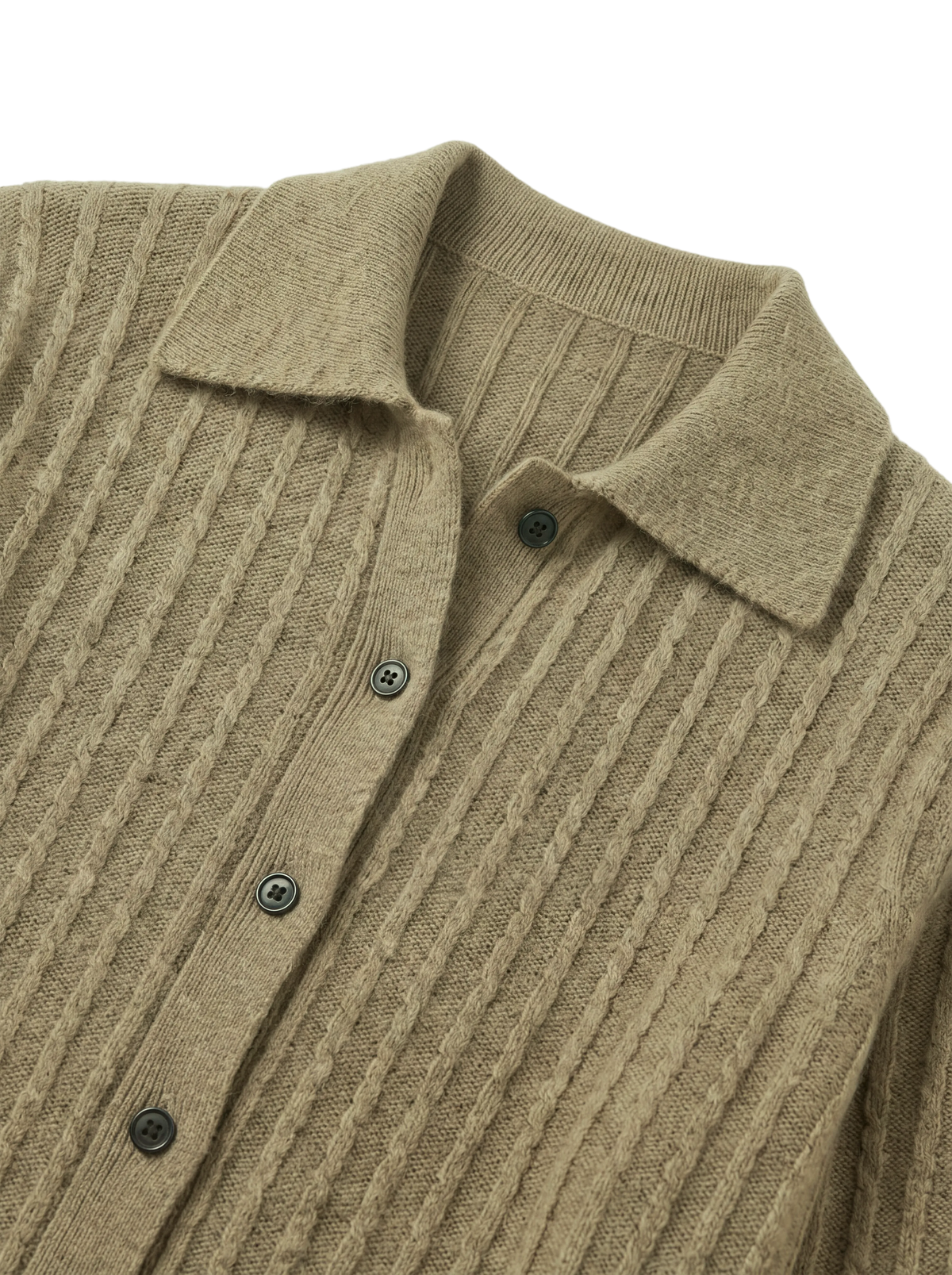 Ribbed Collared Cashmere Sweater