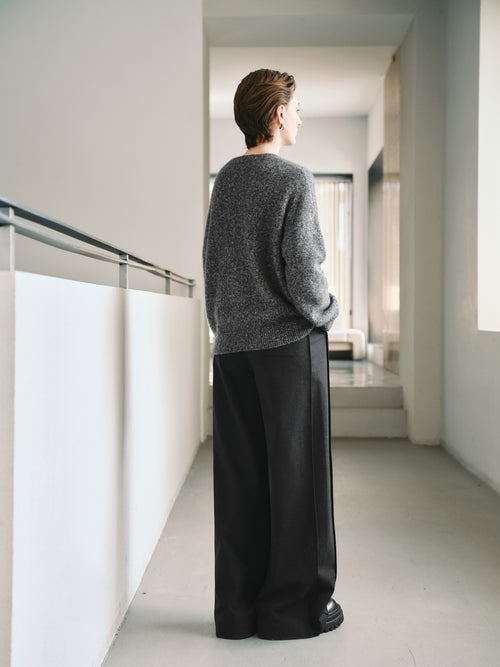 Load image 1 in gallery view. Textured Cashmere-Silk Crewneck Sweater