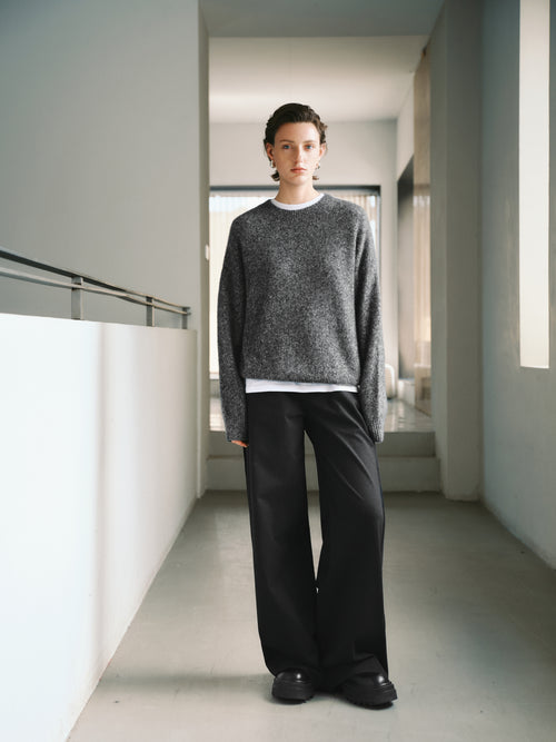 Load image 1 in gallery view. Textured Cashmere-Silk Crewneck Sweater