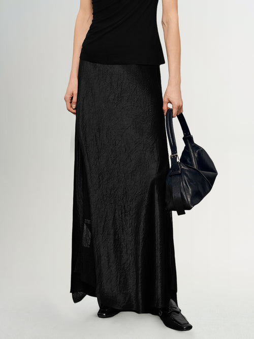 Load image 1 in gallery view. Acetate Silky Waist-Defined Skirt