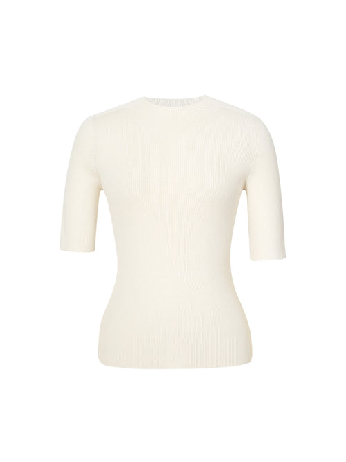 Load image 1 in gallery view. Pure Wool Crew Neck Knit Top