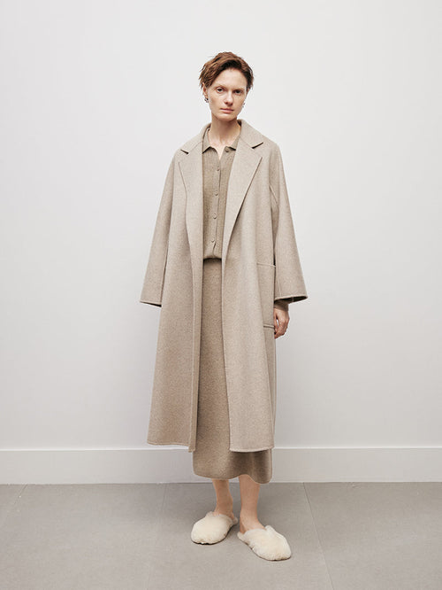 Load image 1 in gallery view. Luxury Pure Cashmere Wrap Coat