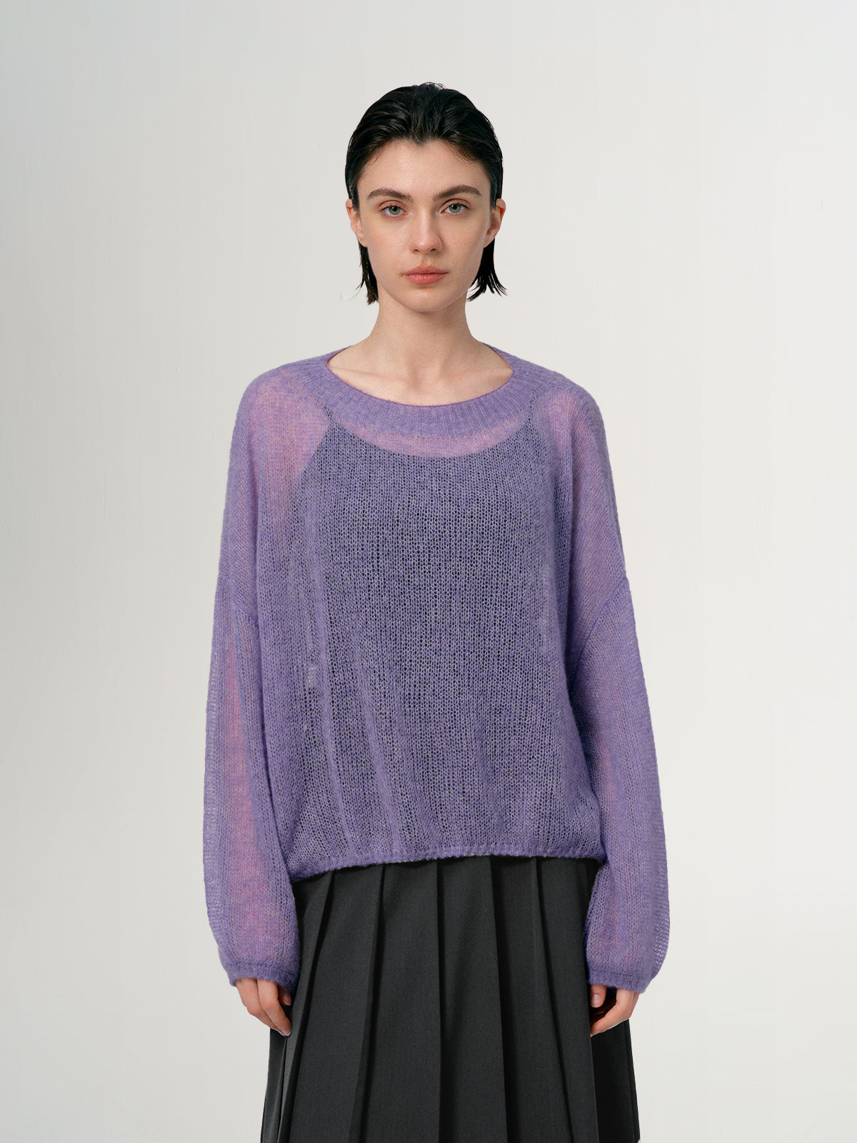 Cashmere-Silk Relaxed Pullover Sweater