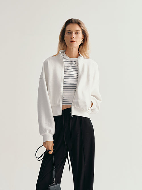 Load image 1 in gallery view. Cropped Bomber Jacket