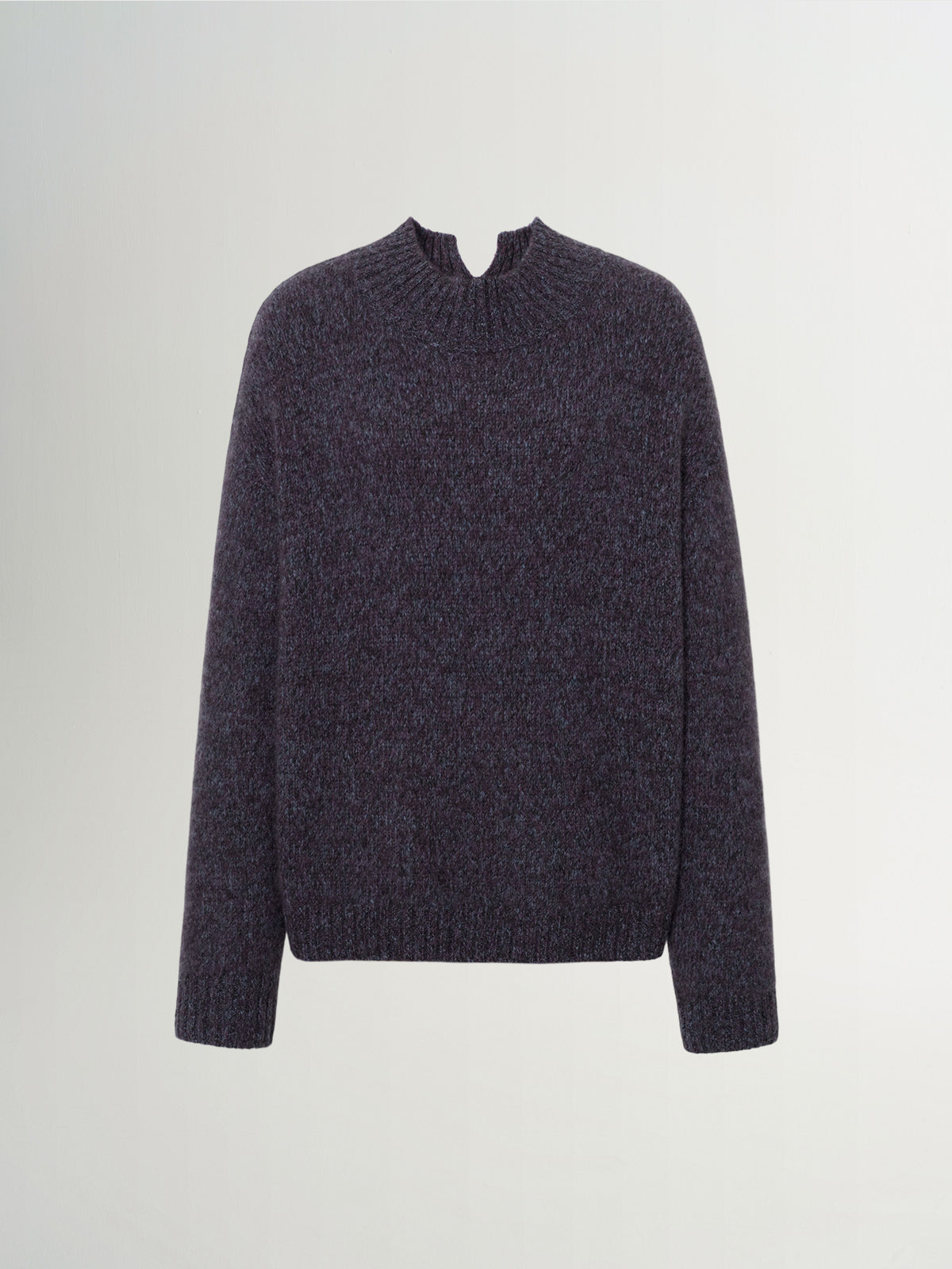 Deep Navy Crewneck Silk-Cashmere Sweater