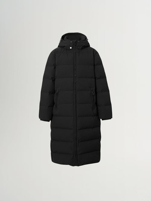 Load image 1 in gallery view. Hooded A-Line Goose Down Jacket