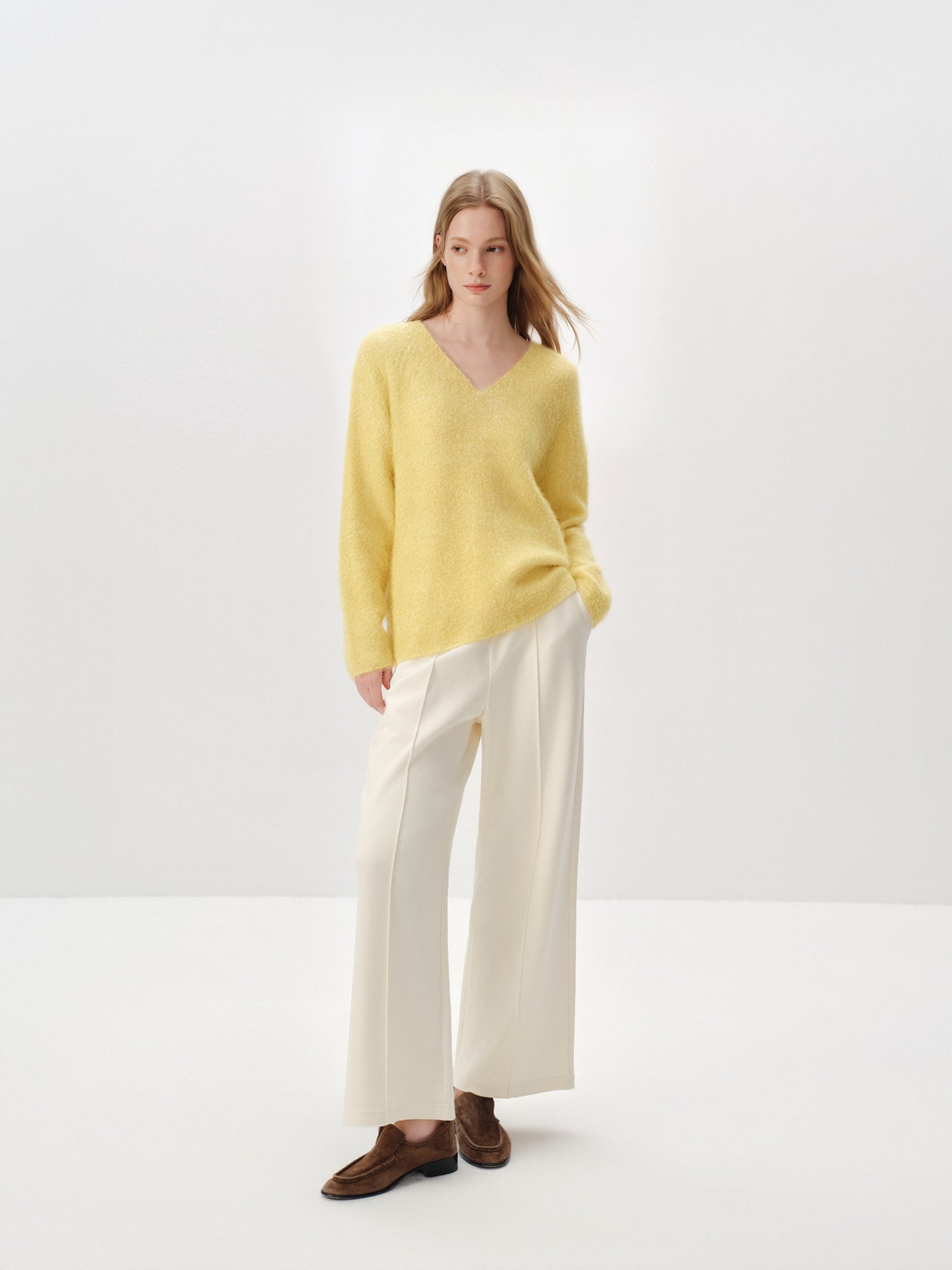 Relaxed V-Neck Raglan Sweater