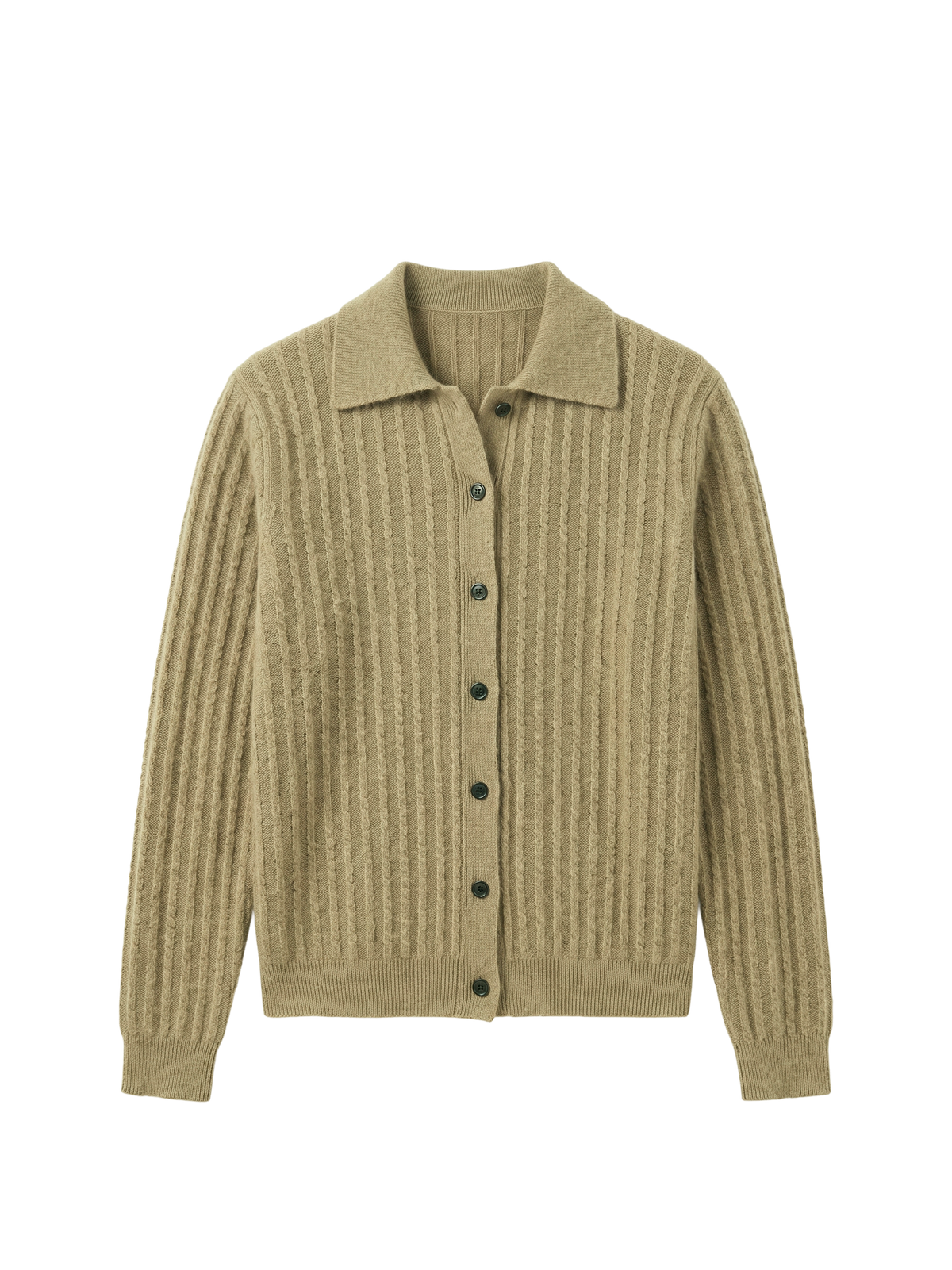 Ribbed Collared Cashmere Sweater