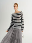 Oversized Striped Knit Pullover
