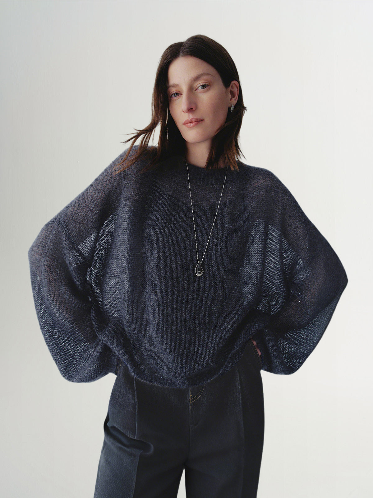 Lightweight Silk-Cashmere Sequin Knit Sweater