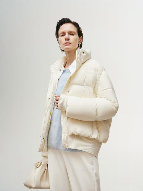 Load image 1 in gallery view. Short Goose Down Puffer Jacket