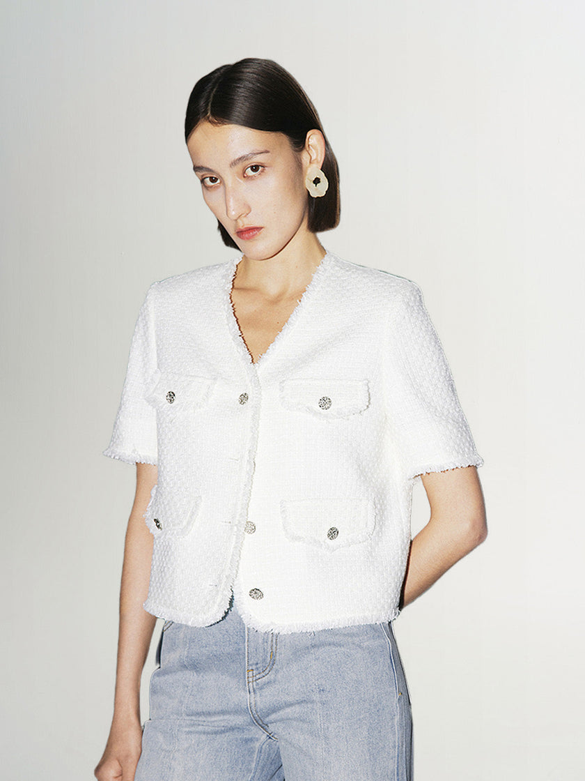 V Neck Short Jacket
