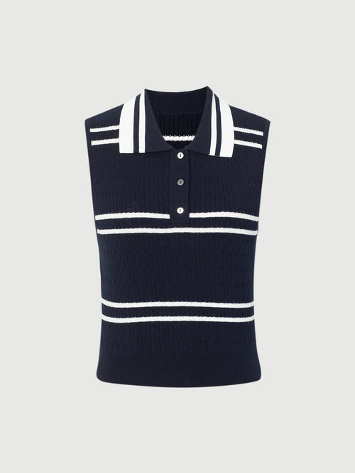Load image 1 in gallery view. Polo Sleeveless Cotton Knit Top