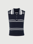 Polo Sleeveless Cotton Knit Top