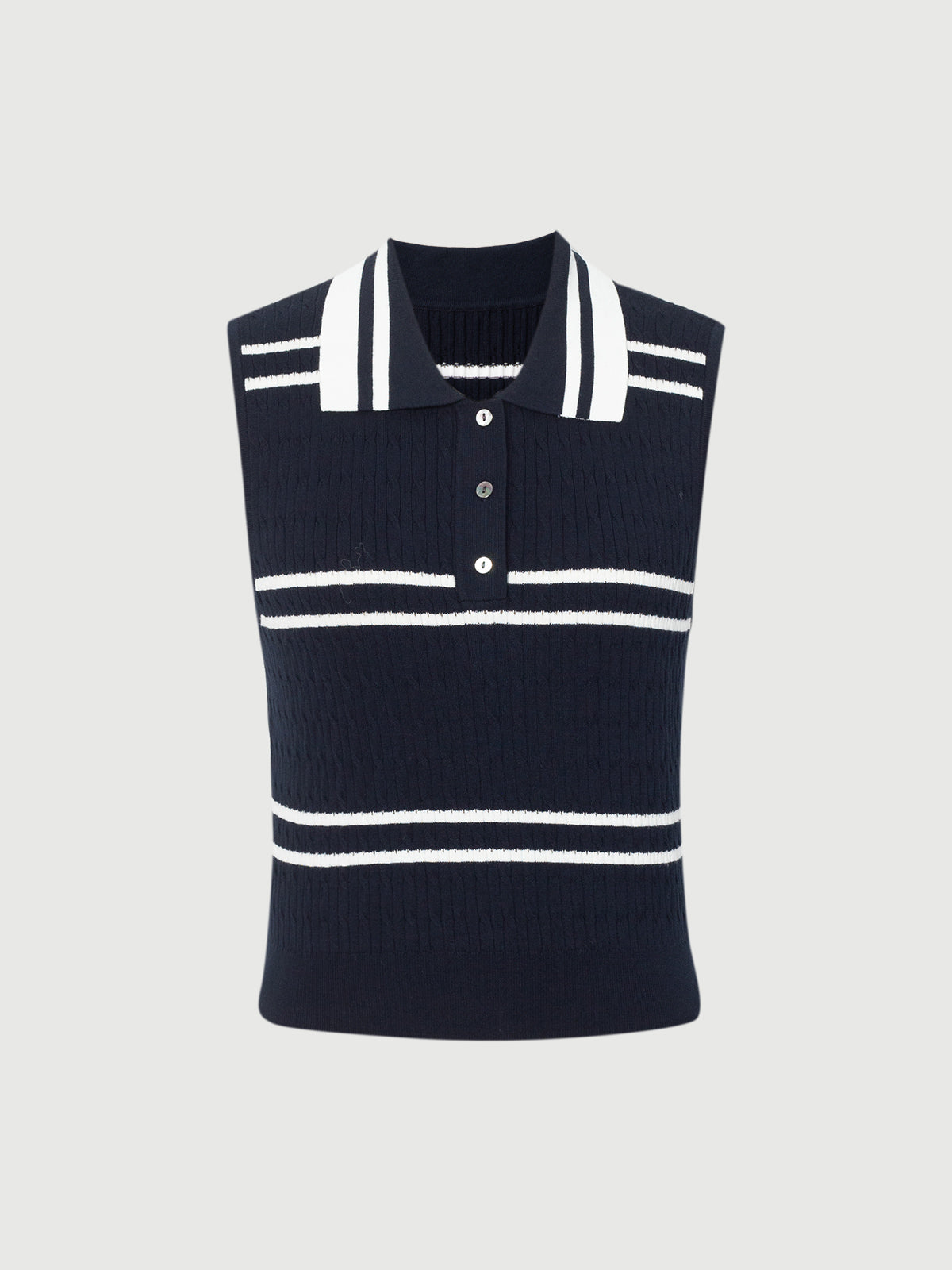 Polo Sleeveless Cotton Knit Top