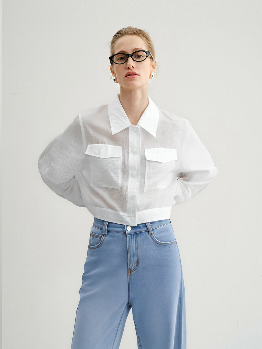 Cropped Lyocell Jacket