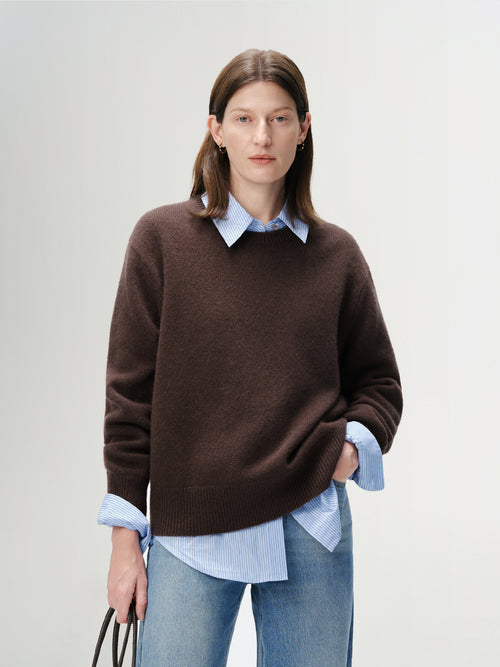 Load image 1 in gallery view. Wool Cashmere Blend Back Animal Graphic Sweater