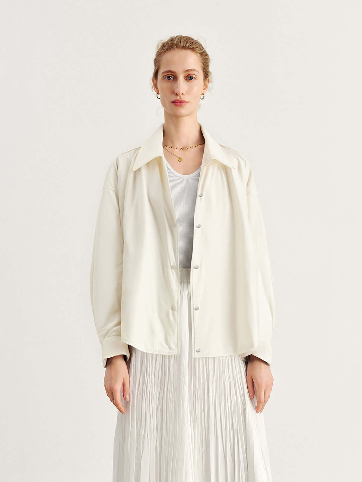 Cropped Padded Shirt Jacket